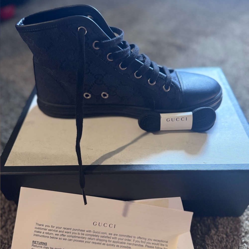 Gucci Black Lace-Up High-Tops